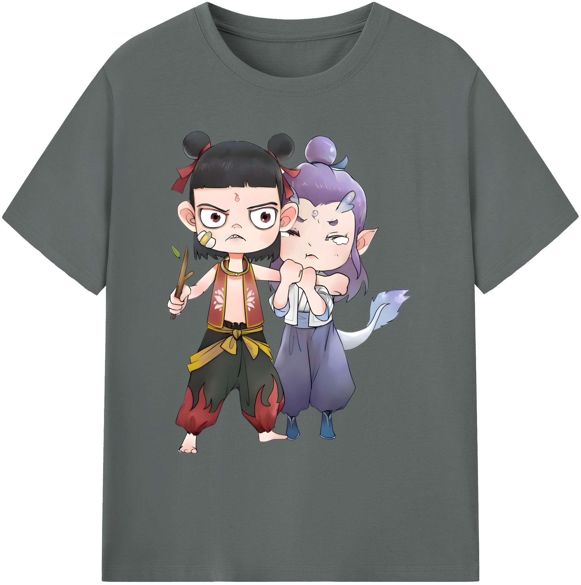 （画像用） Ne Zha 2 ナタ 魔童の大暴れ 綿100％ メンズ半袖Tシャツ｜肌触りやわらか＆通気性